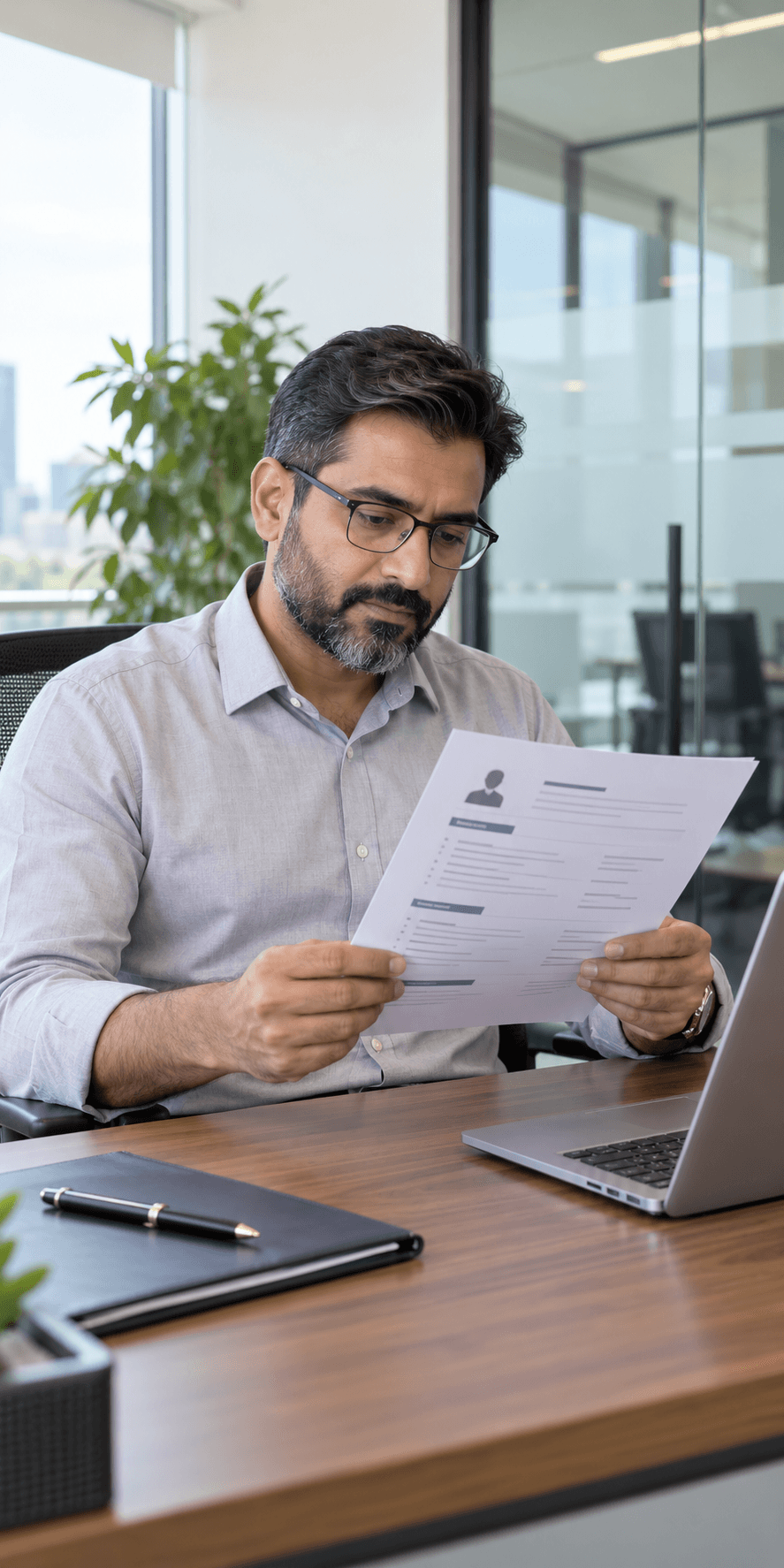 A reviewer reading a candidate's CV